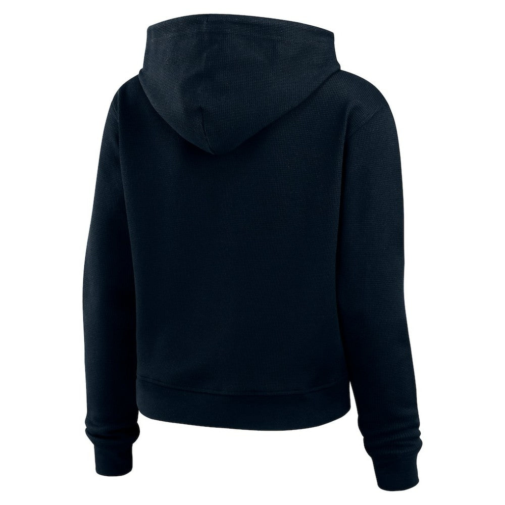 NHL Deep Sea Blue Seattle Kraken WEAR by Erin Andrews Women's Waffle-Knit Pullover Hoodie