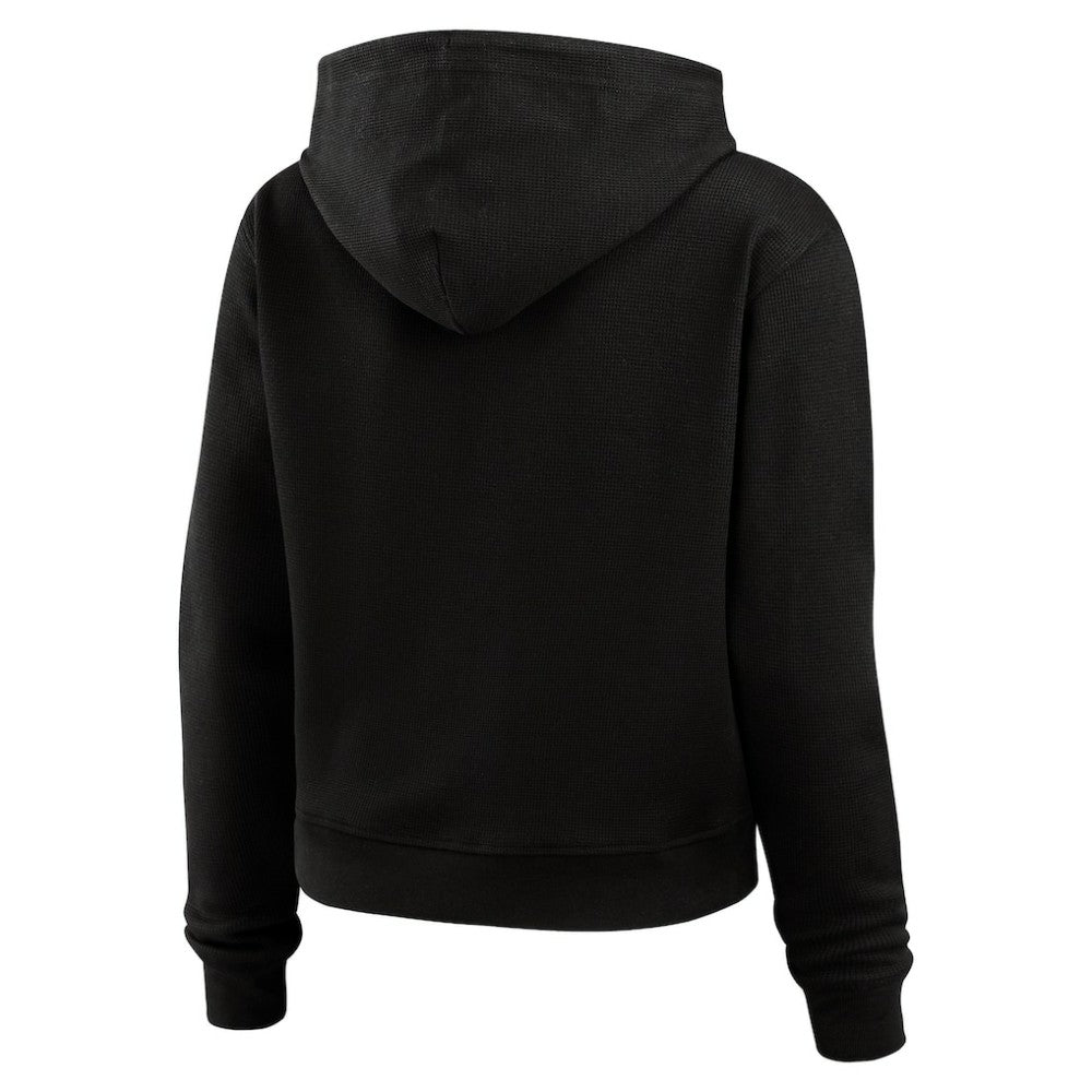 NHL Black Pittsburgh Penguins WEAR by Erin Andrews Women's Waffle-Knit Pullover Hoodie