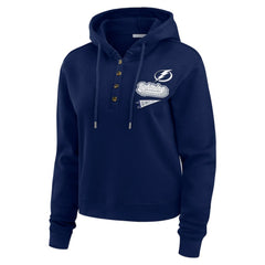 NHL Blue Tampa Bay Lightning WEAR by Erin Andrews Women's Waffle-Knit Pullover Hoodie