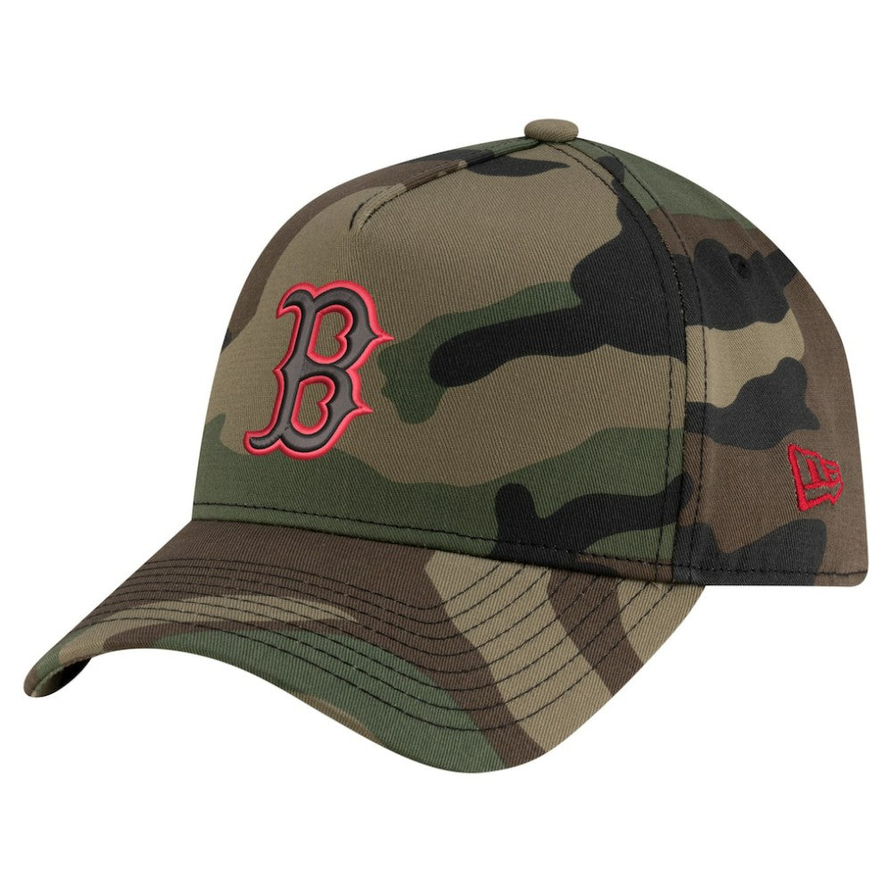 MLB Boston Red Sox New Era Woodland Team Pop 9FORTY A-Frame Adjustable Hat