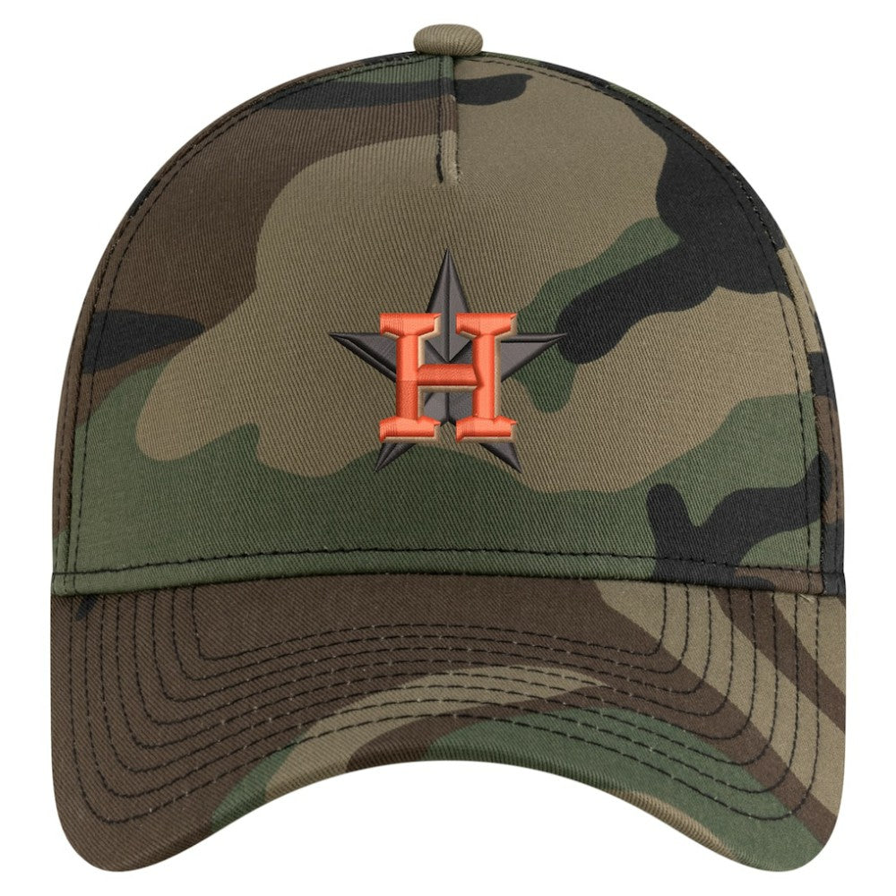 MLB Houston Astros New Era Woodland Team Pop 9FORTY A-Frame Adjustable Hat
