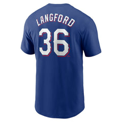 MLB Wyatt Langford Texas Rangers Nike Fuse Name & Number T-Shirt