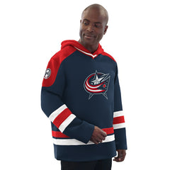 NHL Navy/Red Columbus Blue Jackets Starter Hockey Pullover Hoodie