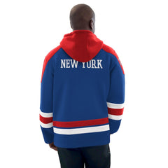 NHL Blue/Red New York Rangers Starter Hockey Pullover Hoodie