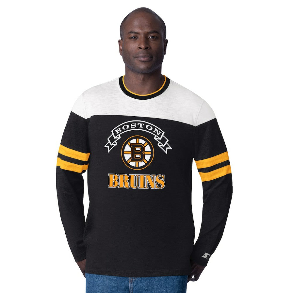 NHL Black Boston Bruins Starter Blitz Durene Long Sleeve T-Shirt