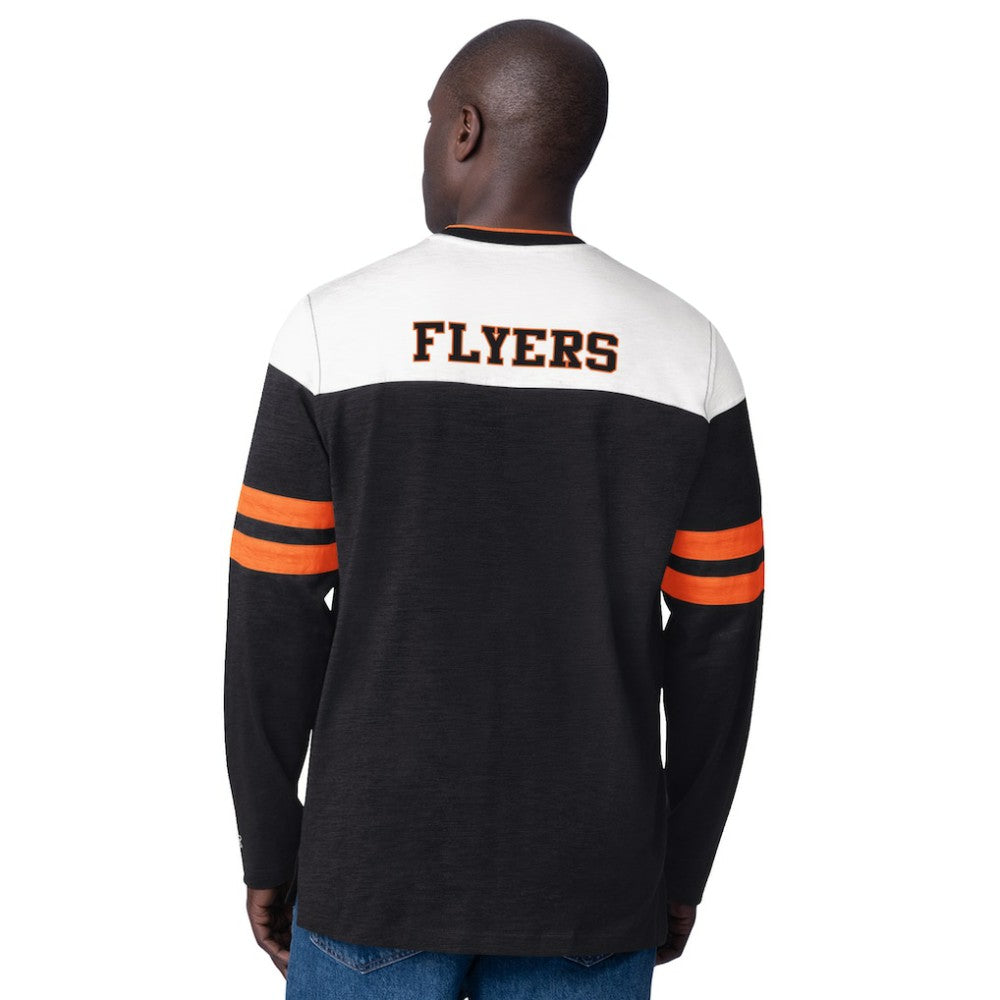 NHL Black Philadelphia Flyers Starter Blitz Durene Long Sleeve T-Shirt