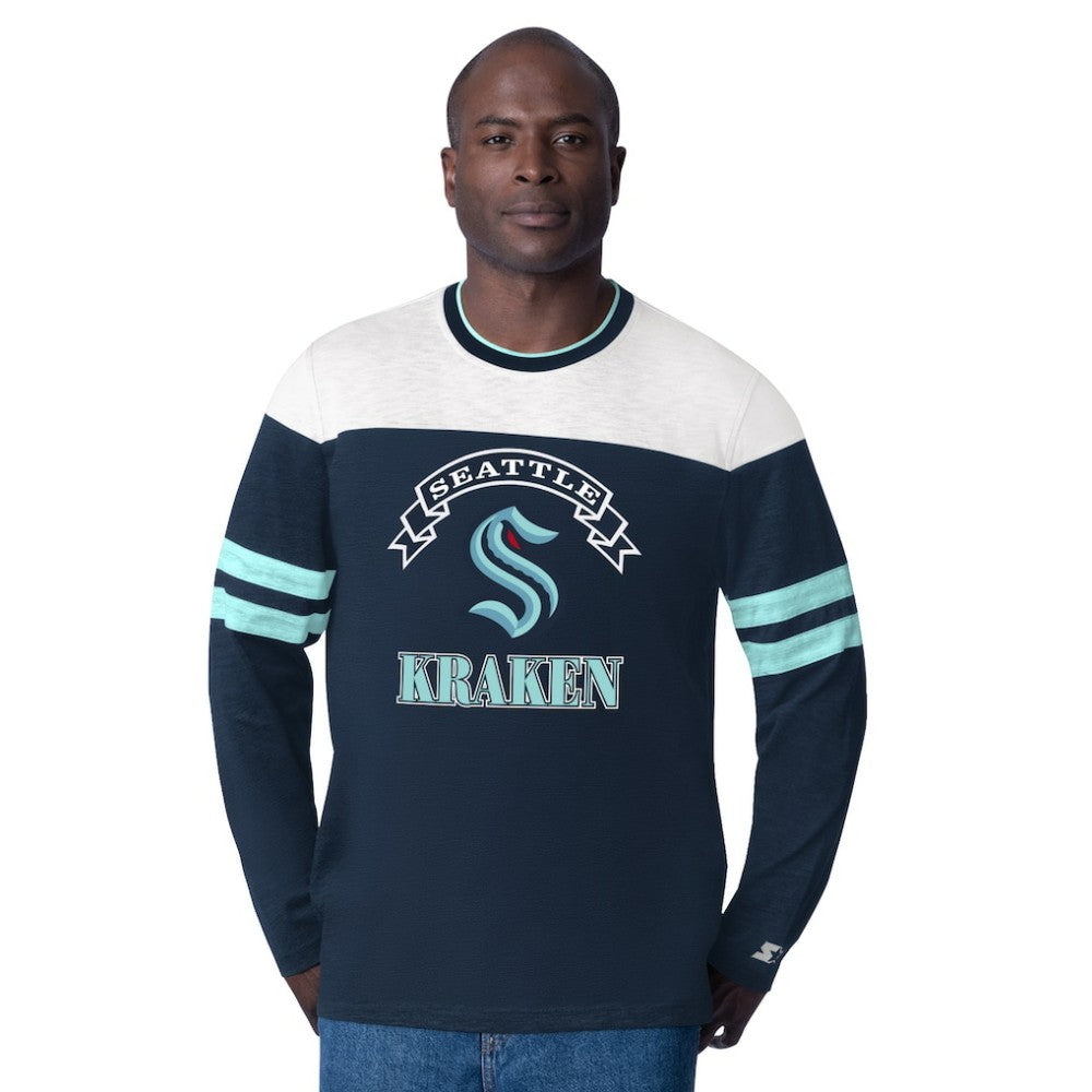 NHL Deep Sea Blue Seattle Kraken Starter Blitz Durene Long Sleeve T-Shirt