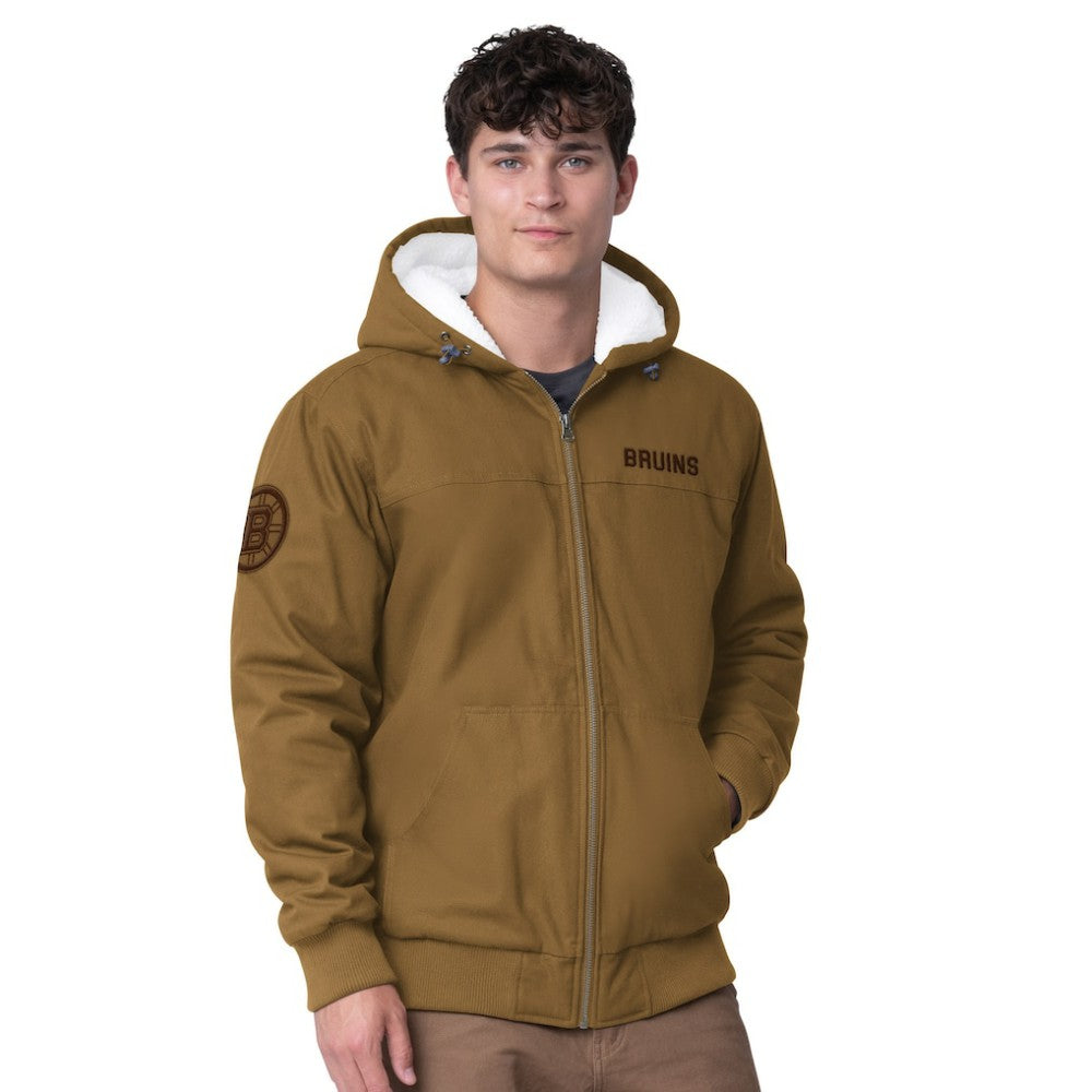 NHL Tan Boston Bruins G-III Sports by Carl Banks Build Up Full-Zip Hoodie Jacket