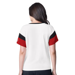 NHL White New Jersey Devils G-III 4Her by Carl Banks Women's Rink Oversized Rhinestone V-Neck T-Shirt