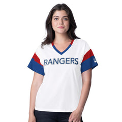 NHL White New York Rangers G-III 4Her by Carl Banks Women's Rink Oversized Rhinestone V-Neck T-Shirt
