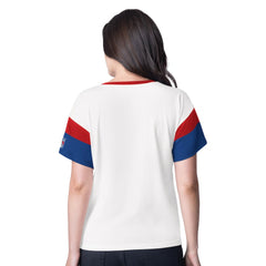 NHL White New York Rangers G-III 4Her by Carl Banks Women's Rink Oversized Rhinestone V-Neck T-Shirt
