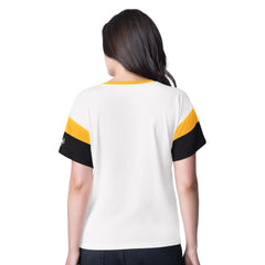 NHL White Pittsburgh Penguins G-III 4Her by Carl Banks Women's Rink Oversized Rhinestone V-Neck T-Shirt