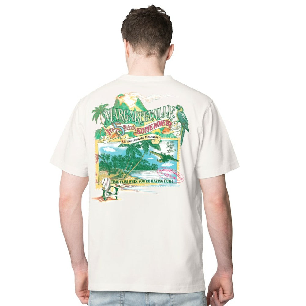 NHL Cream Colorado Avalanche Margaritaville Time Flies T-Shirt