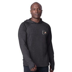 NHL Black Philadelphia Flyers MSX by Michael Strahan Fast Track Raglan Long Sleeve Hoodie T-Shirt