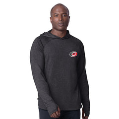 NHL Black Carolina Hurricanes MSX by Michael Strahan Fast Track Raglan Long Sleeve Hoodie T-Shirt