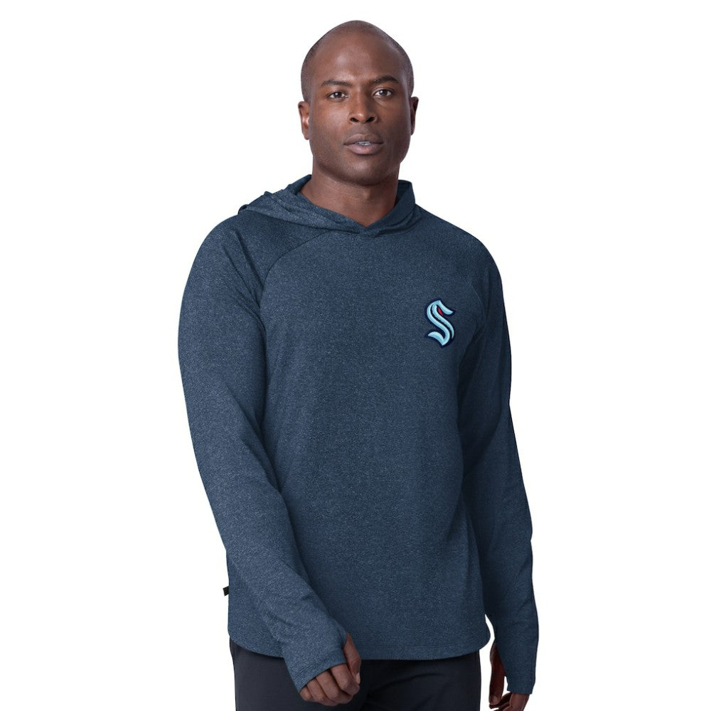 NHL Deep Sea Blue Seattle Kraken MSX by Michael Strahan Fast Track Raglan Long Sleeve Hoodie T-Shirt