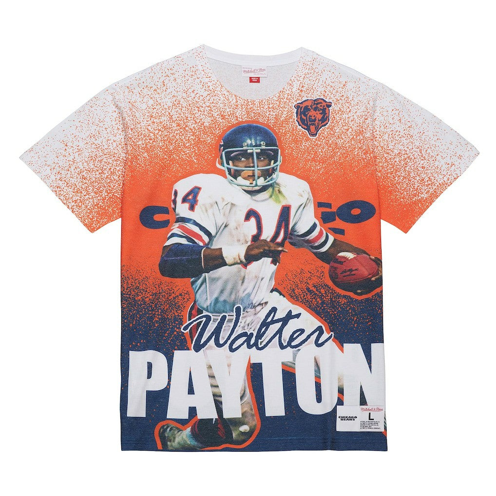 Walter Payton  Burst Retired Player T-Shirt - Chicago Bears