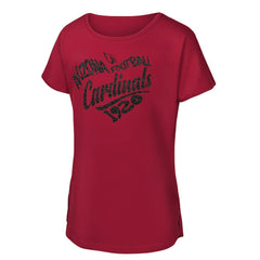 Girls Youth Script Heart Dolman T-Shirt - Arizona Cardinals
