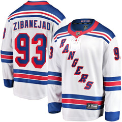 NHL White Mika Zibanejad New York Rangers Fanatics Away Premier Breakaway Player Jersey