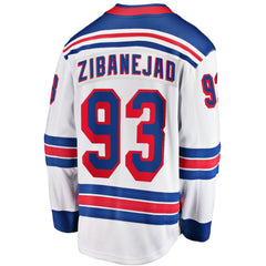 NHL White Mika Zibanejad New York Rangers Fanatics Away Premier Breakaway Player Jersey
