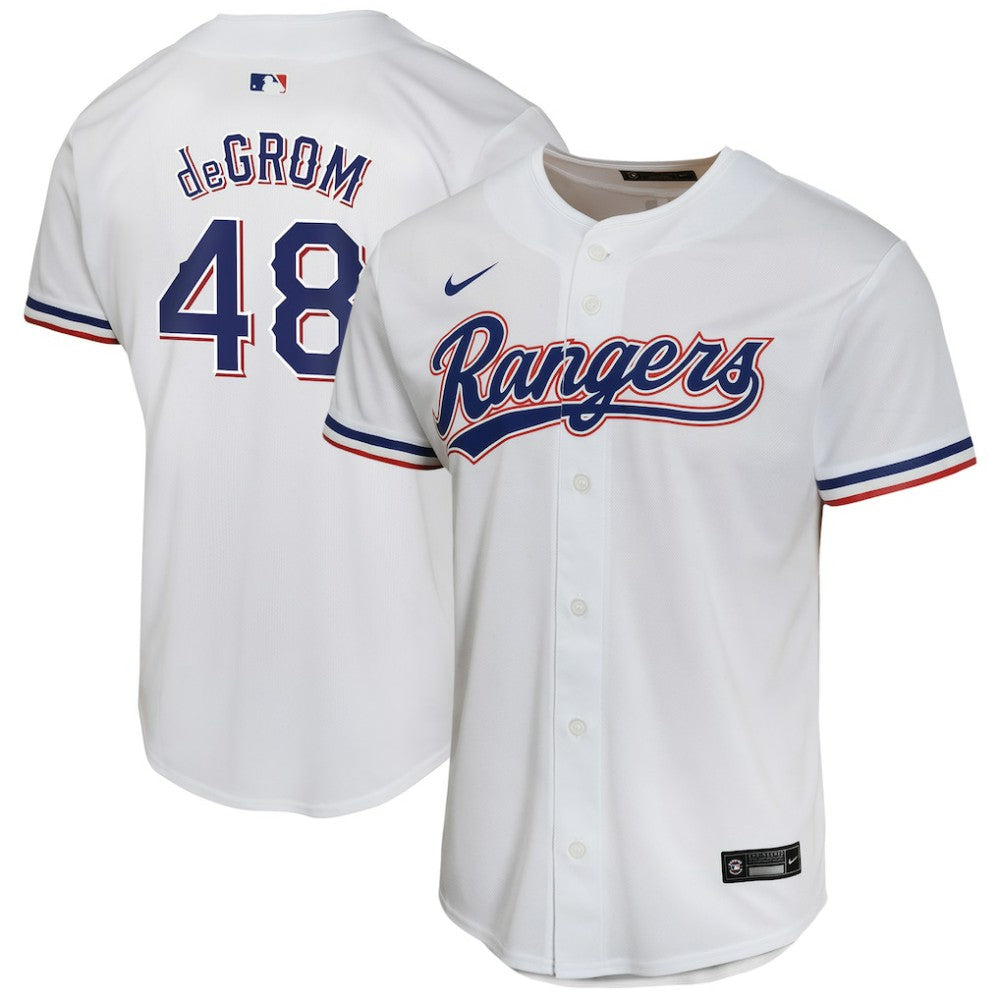 MLB Jacob deGrom Texas Rangers Nike Youth Home Game Player Jersey