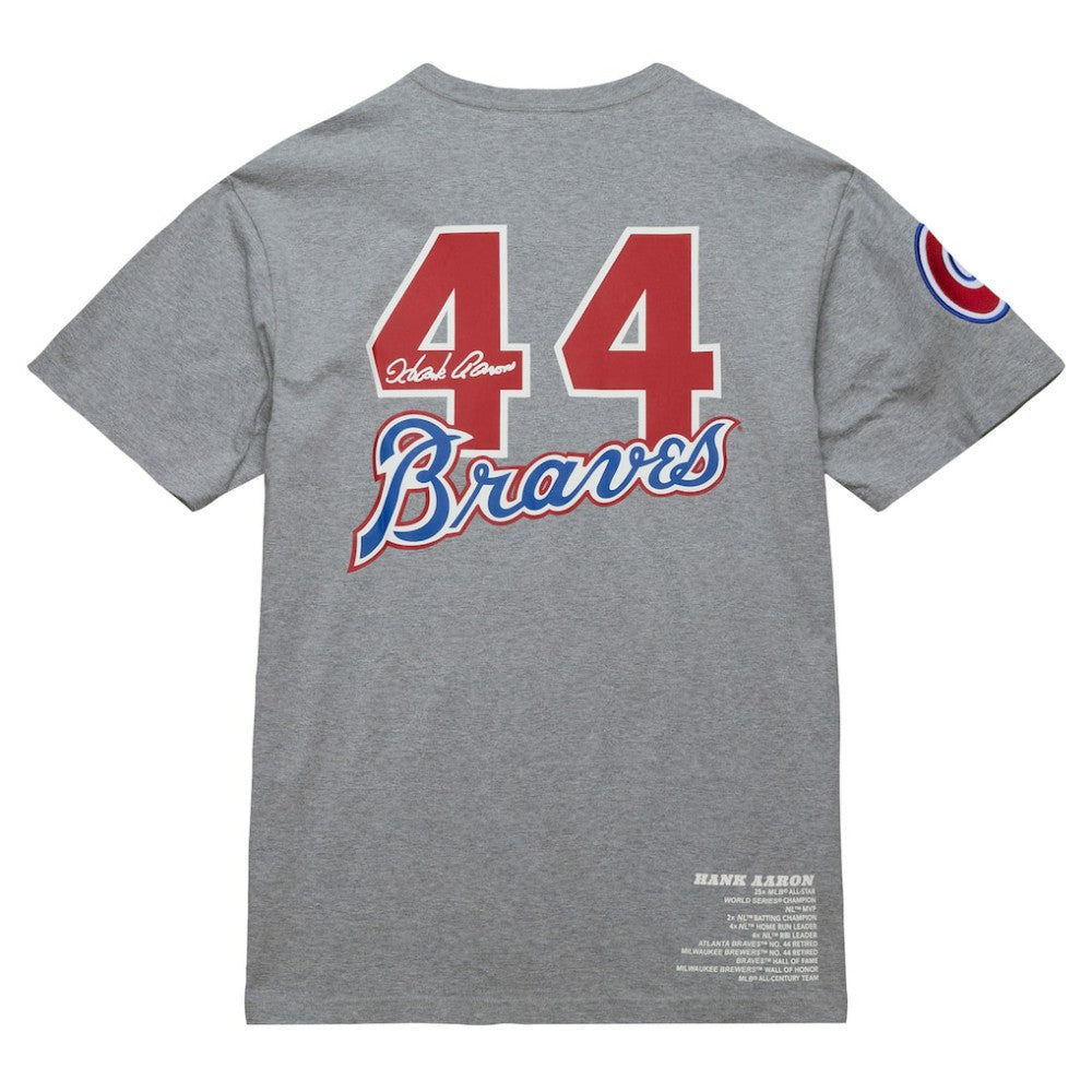 MLB Hank Aaron Atlanta Braves Mitchell & Ness Cooperstown Collection Legends T-Shirt