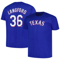 MLB Wyatt Langford Texas Rangers Fanatics Big & Tall Name & Number T-Shirt