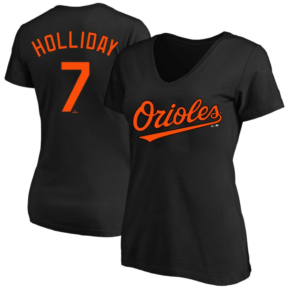 MLB Jackson Holliday Baltimore Orioles Women's Plus Size Name & Number V-Neck T-Shirt