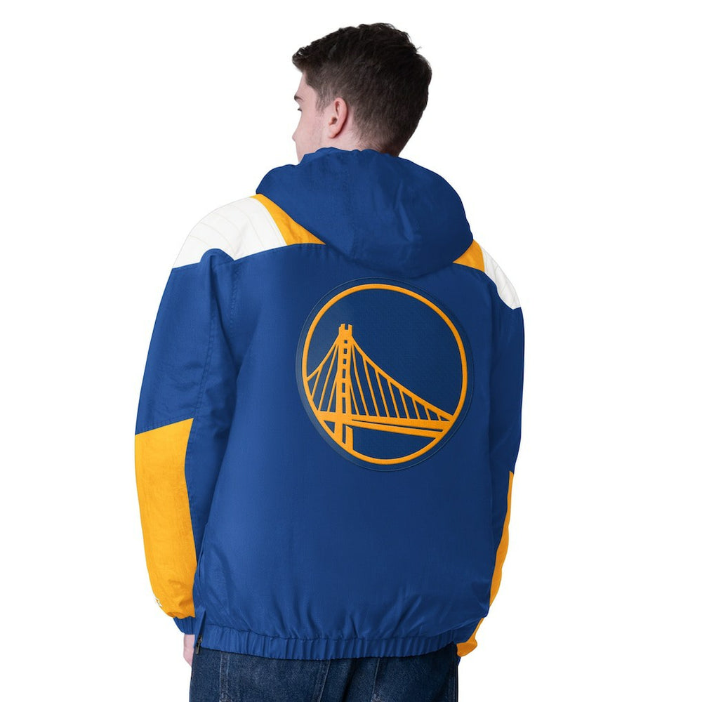 NBA Golden State Warriors Starter Charger Half-Zip Pullover Jacket- Royal/Gold sale
