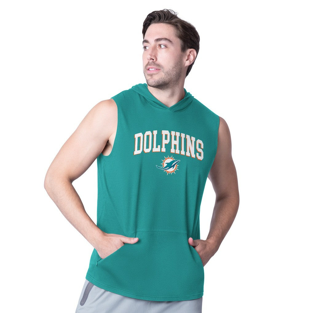 MSX by Michael Strahan Action Sleeveless Pullover Hoodie - Miami Dolphins