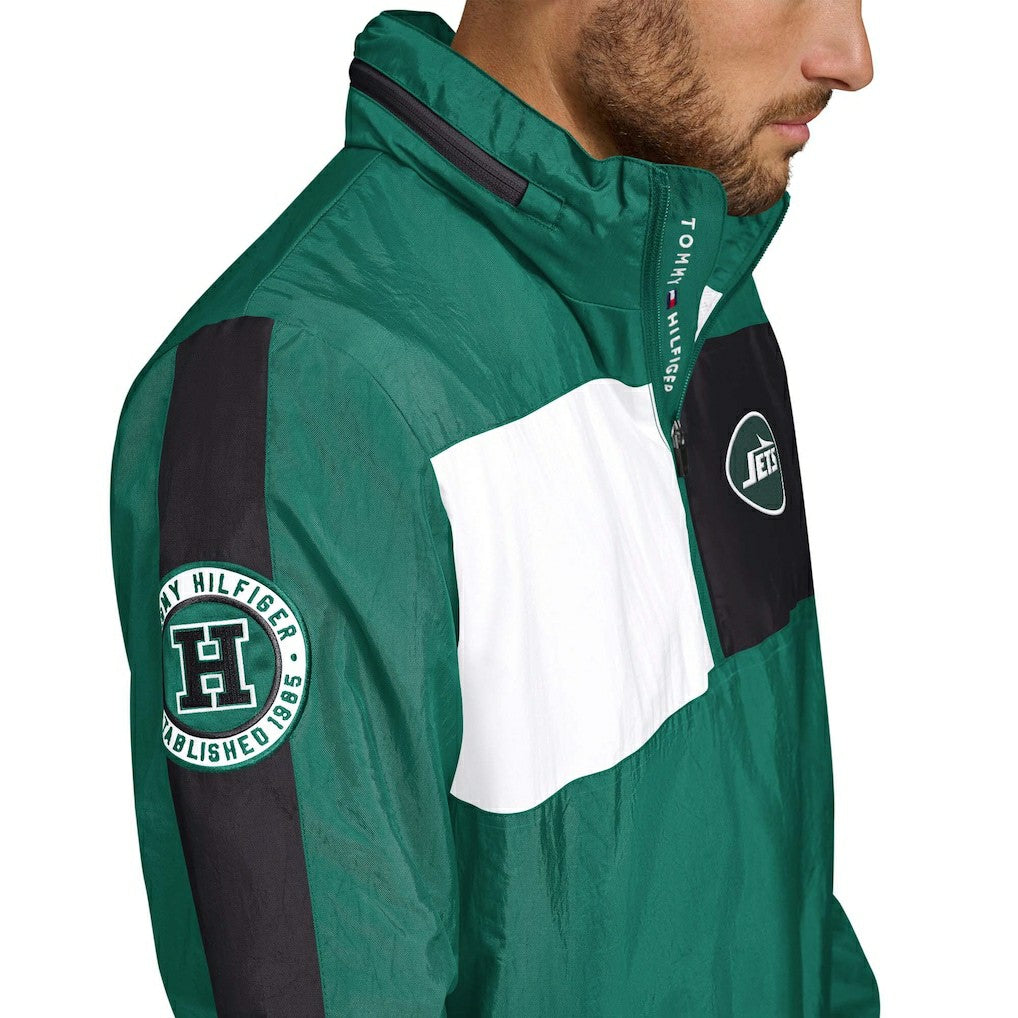 Tommy Hilfiger Gael Lightweight Half-Zip Hoodie Jacket - New York Jets