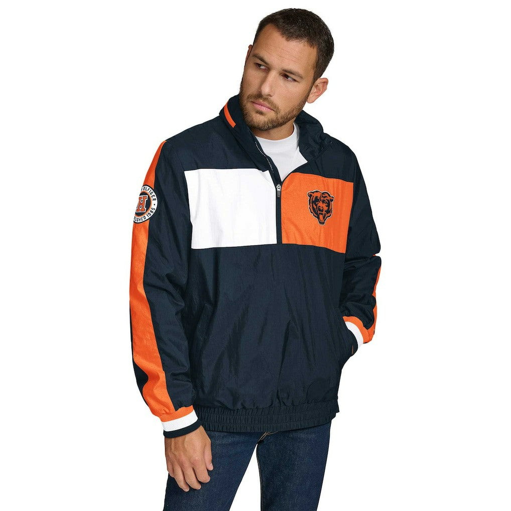 Tommy Hilfiger Gael Lightweight Half-Zip Pullover Hoodie Jacket - Chicago Bears
