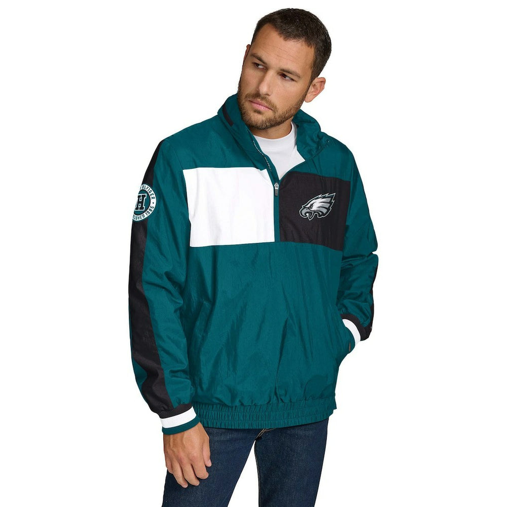 Tommy Hilfiger Gael Lightweight Half-Zip Hoodie Jacket - Philadelphia Eagles