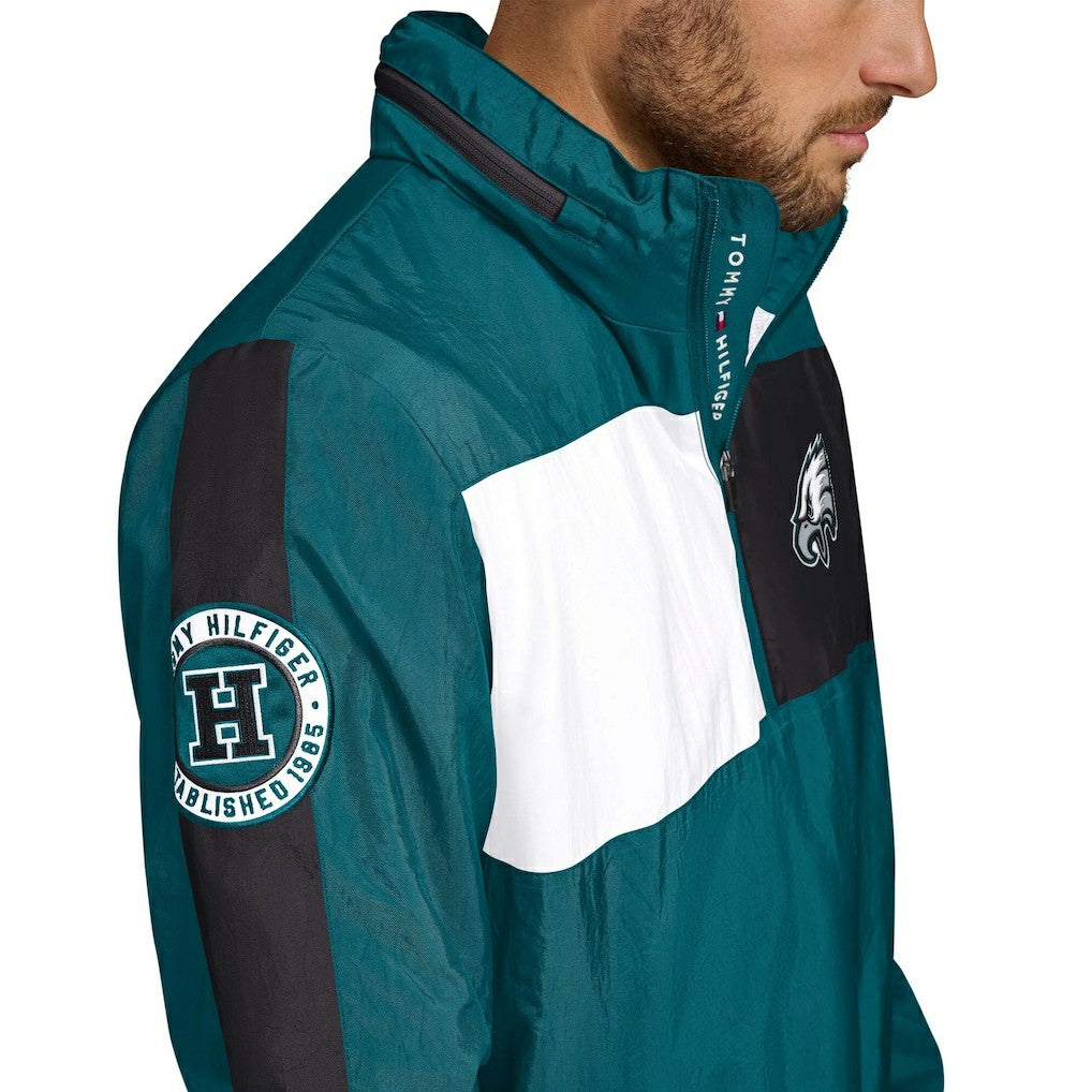Tommy Hilfiger Gael Lightweight Half-Zip Hoodie Jacket - Philadelphia Eagles
