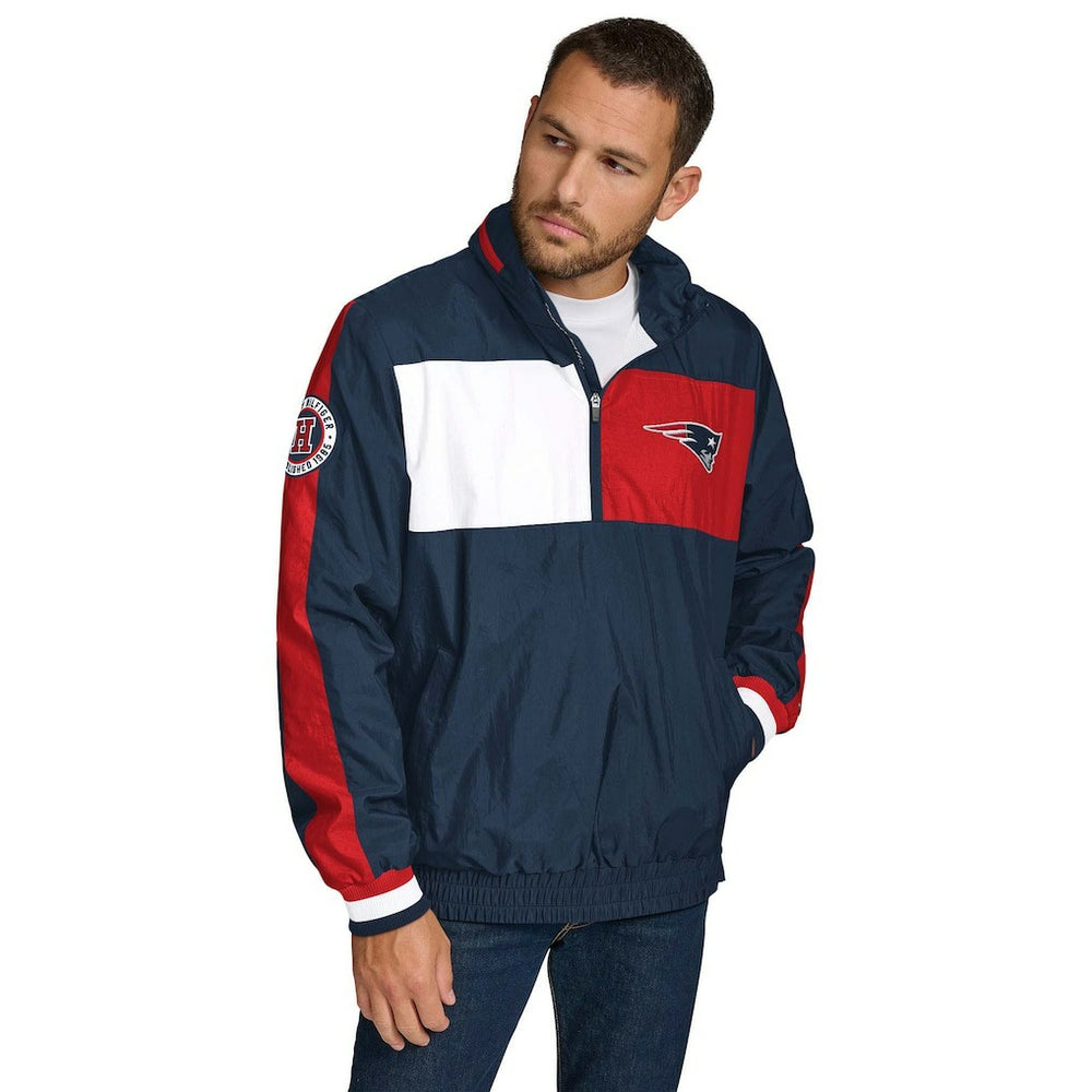 Tommy Hilfiger Gael Lightweight Half-Zip Hoodie Jacket - New England Patriots