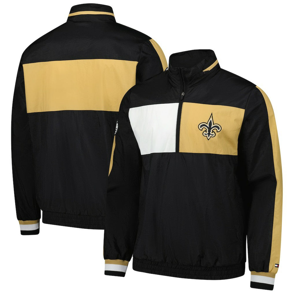 Tommy Hilfiger Gael Lightweight Half-Zip Hoodie Jacket - New Orleans Saints
