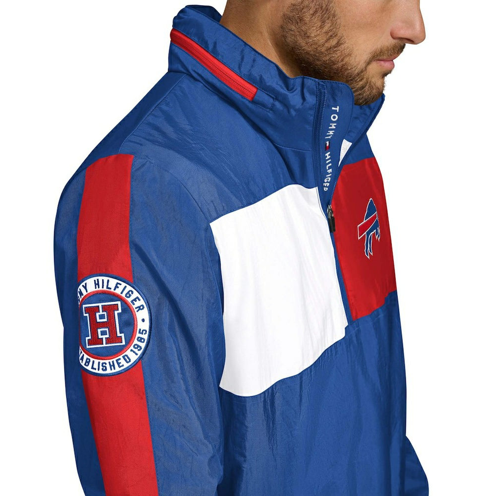 Tommy Hilfiger Gael Lightweight Half-Zip Hoodie Jacket - Buffalo Bills
