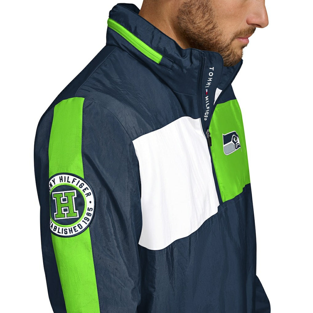 Tommy Hilfiger Gael Lightweight Half-Zip Pullover Hoodie Jacket - Seattle Seahawks