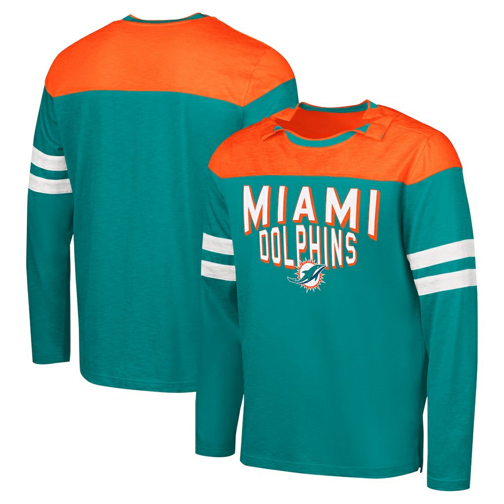 G-III Sports by Carl Banks Adaptive Hail Mary Long Sleeve T-Shirt - Miami Dolphins