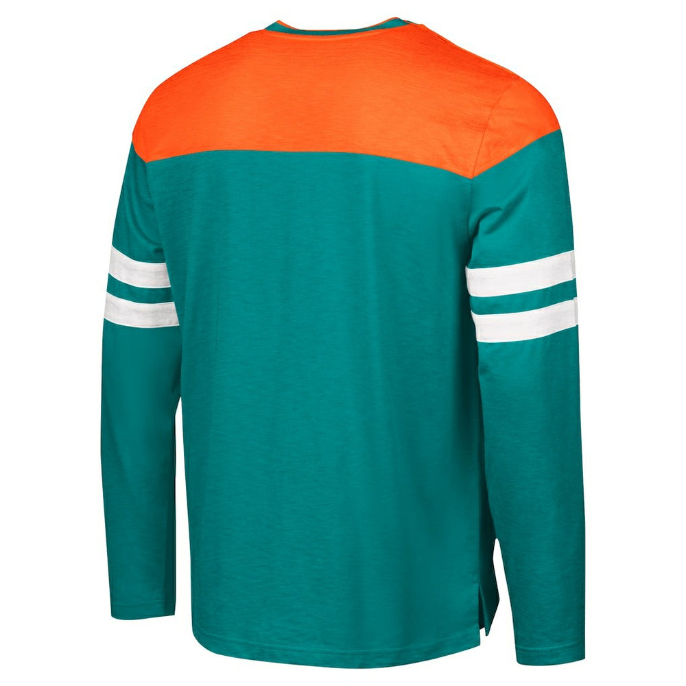 G-III Sports by Carl Banks Adaptive Hail Mary Long Sleeve T-Shirt - Miami Dolphins