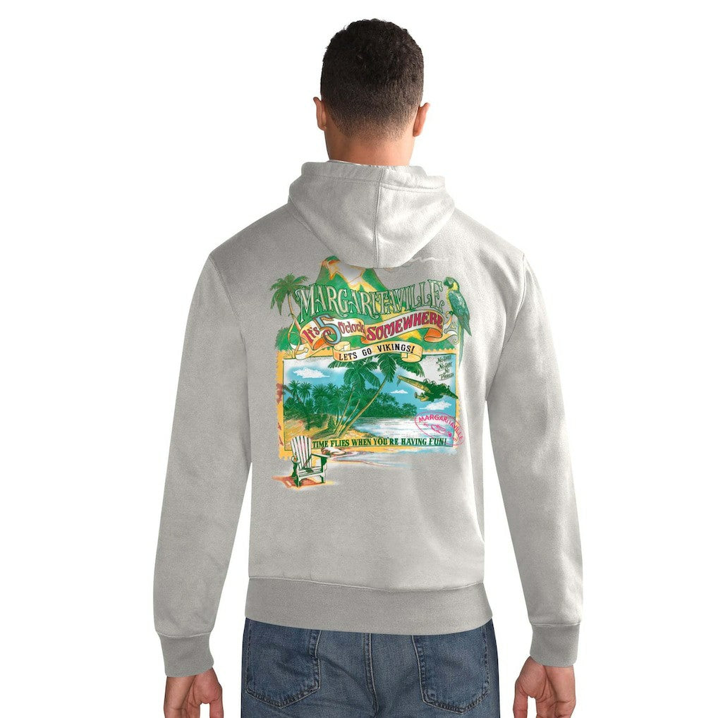 Margaritaville Time Flies Garment Dyed Pullover Hoodie - Minnesota Vikings