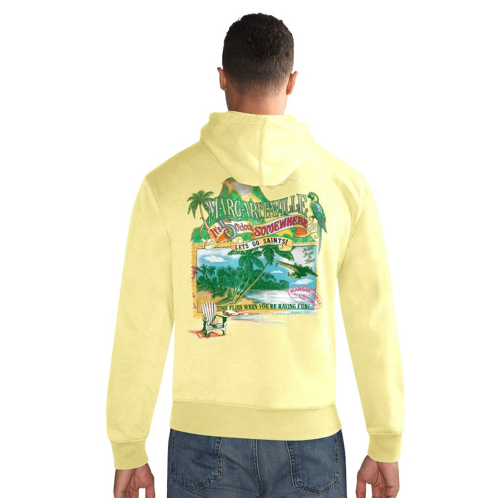 Margaritaville Time Flies Garment Dyed Pullover Hoodie - New Orleans Saints