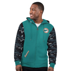 Starter Thursday Night Gridiron Vintage Logo Full-Zip Hoodie - Miami Dolphins