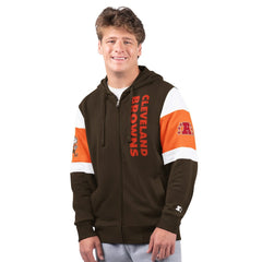 Starter Extreme Vintage Logo Full-Zip Hoodie - Cleveland Browns