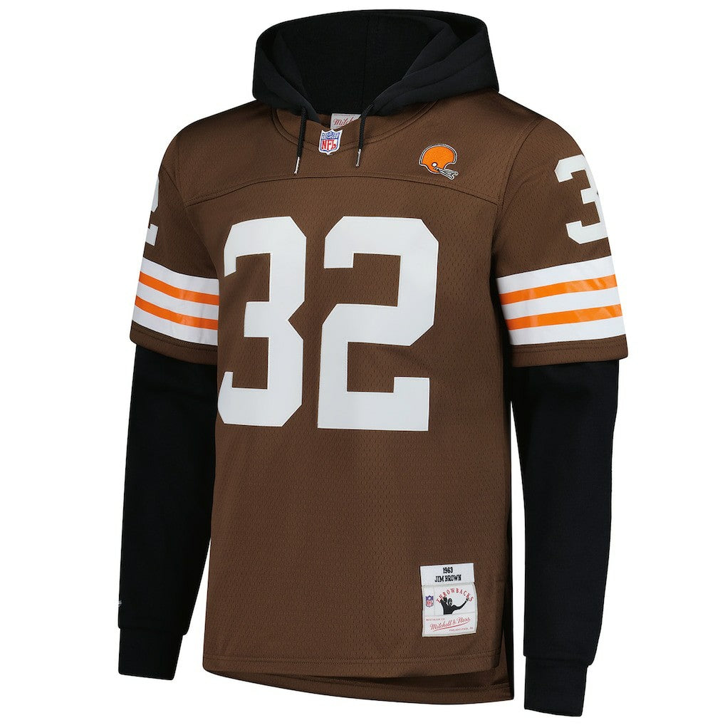 Jim Brown  Player Name & Number Hoodie Legacy Jersey - Cleveland Browns