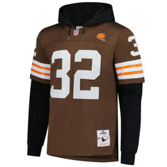 Jim Brown  Player Name & Number Hoodie Legacy Jersey - Cleveland Browns