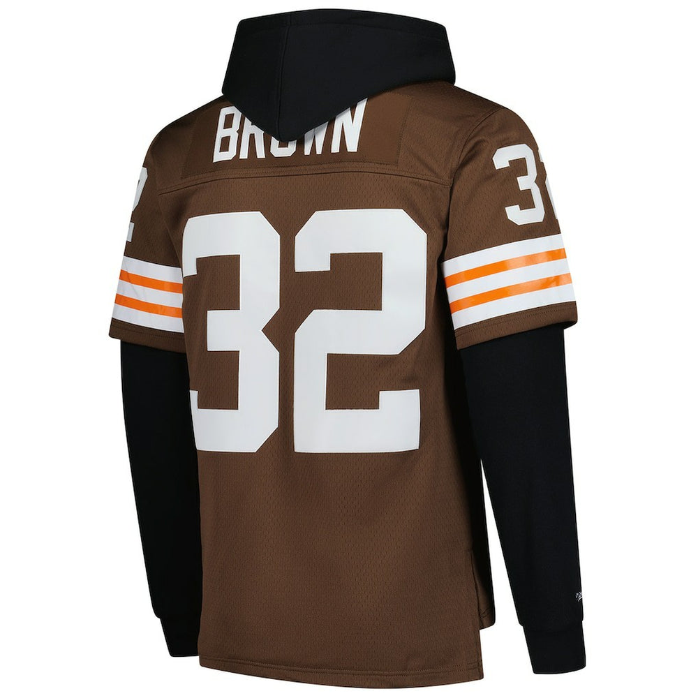 Jim Brown  Player Name & Number Hoodie Legacy Jersey - Cleveland Browns