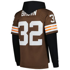 Jim Brown  Player Name & Number Hoodie Legacy Jersey - Cleveland Browns