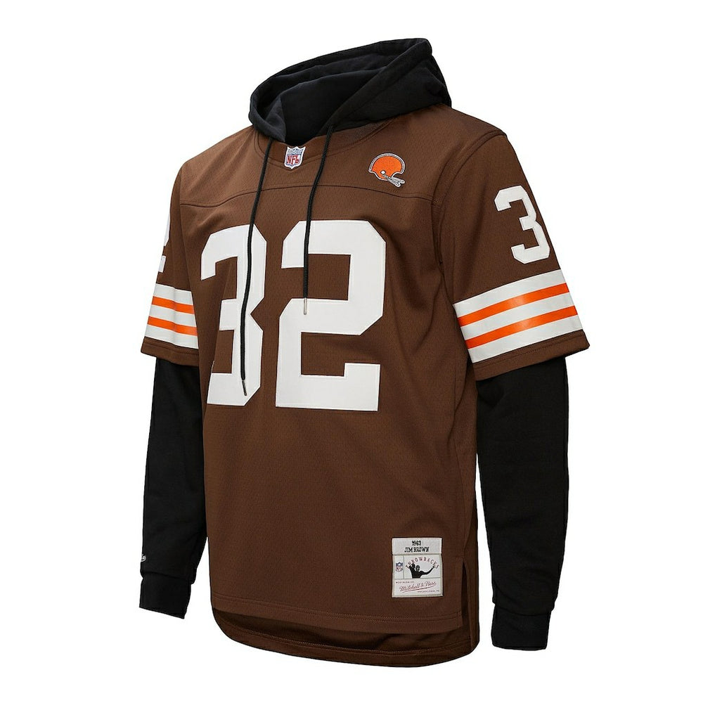 Jim Brown  Player Name & Number Hoodie Legacy Jersey - Cleveland Browns