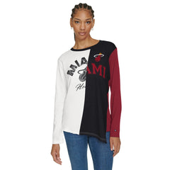 NBA Miami Heat Tommy Jeans Women's Amelia Color Blocked Long Sleeve T-Shirt